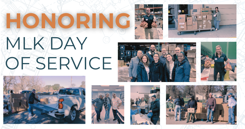 A collage of photos from ESFM teams serving for MLK Day of Service.